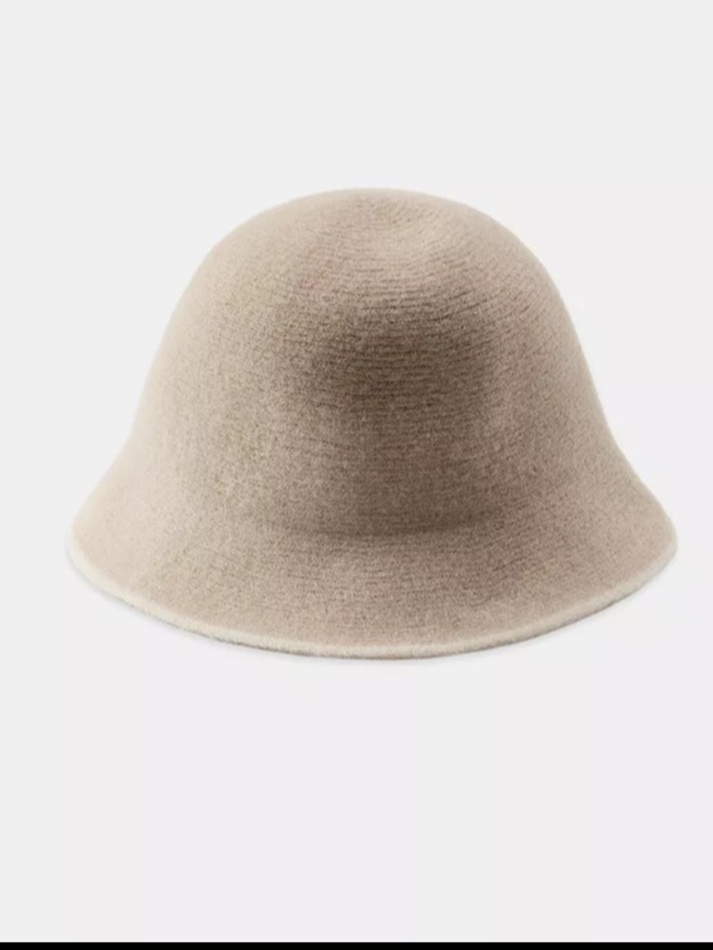 Zara Beige Bucket Wool Hat